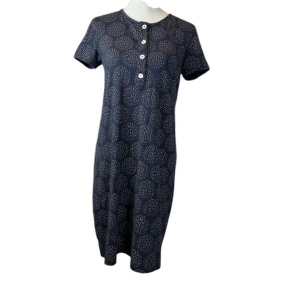 A.P.C. Rue Madame Paris Cherry Dot Cotton Blend Shirt Dress Tie Waist Blue XS - Picture 3 of 11